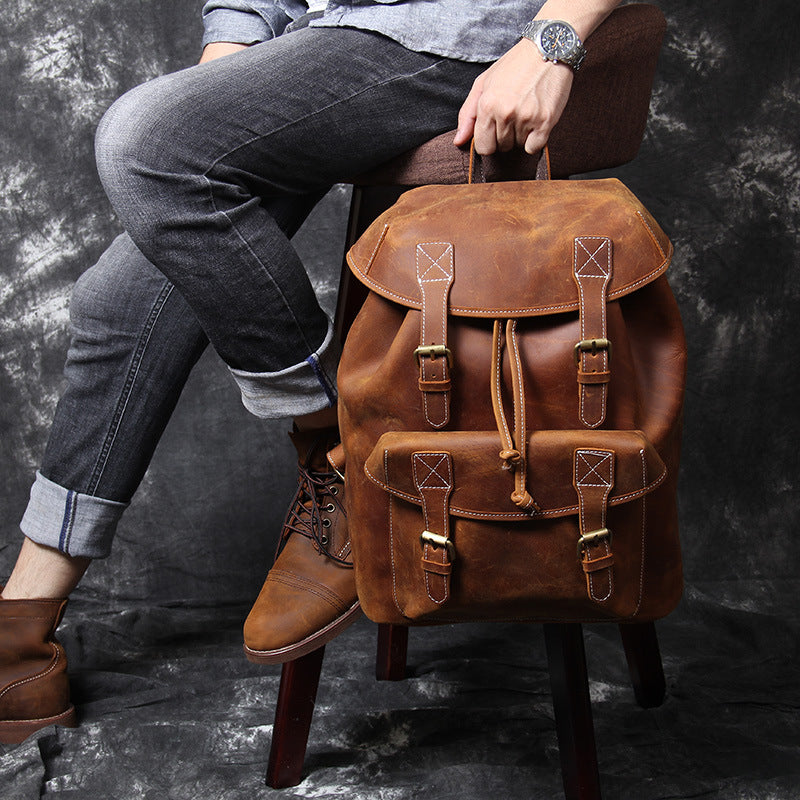 Retro Lederrucksack für Herren (20-35L) | LuxeStyle