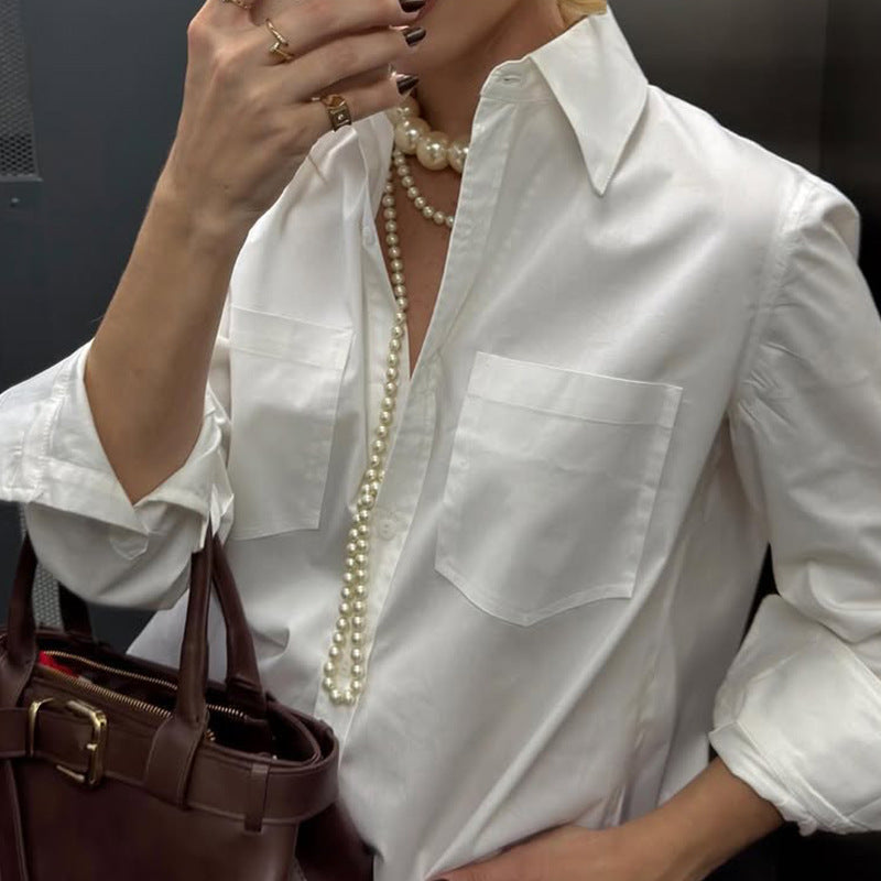 Elegante Langarm-Bluse im französischen Stil – Bild 1 | LuxeStyle