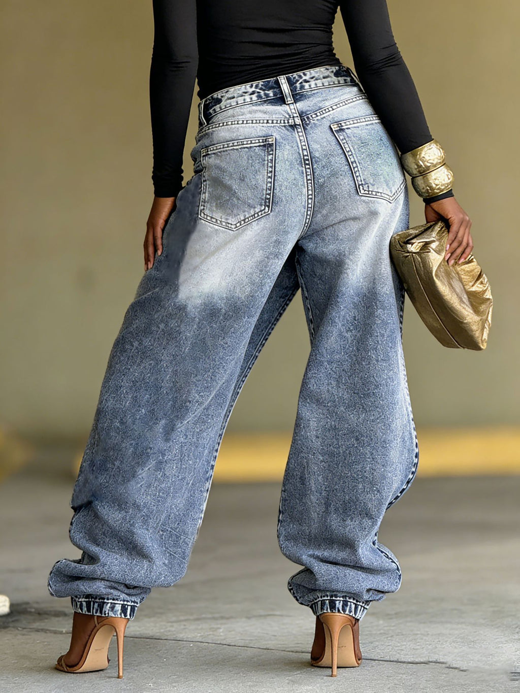 Patchwork-Denim-Jeans für Damen