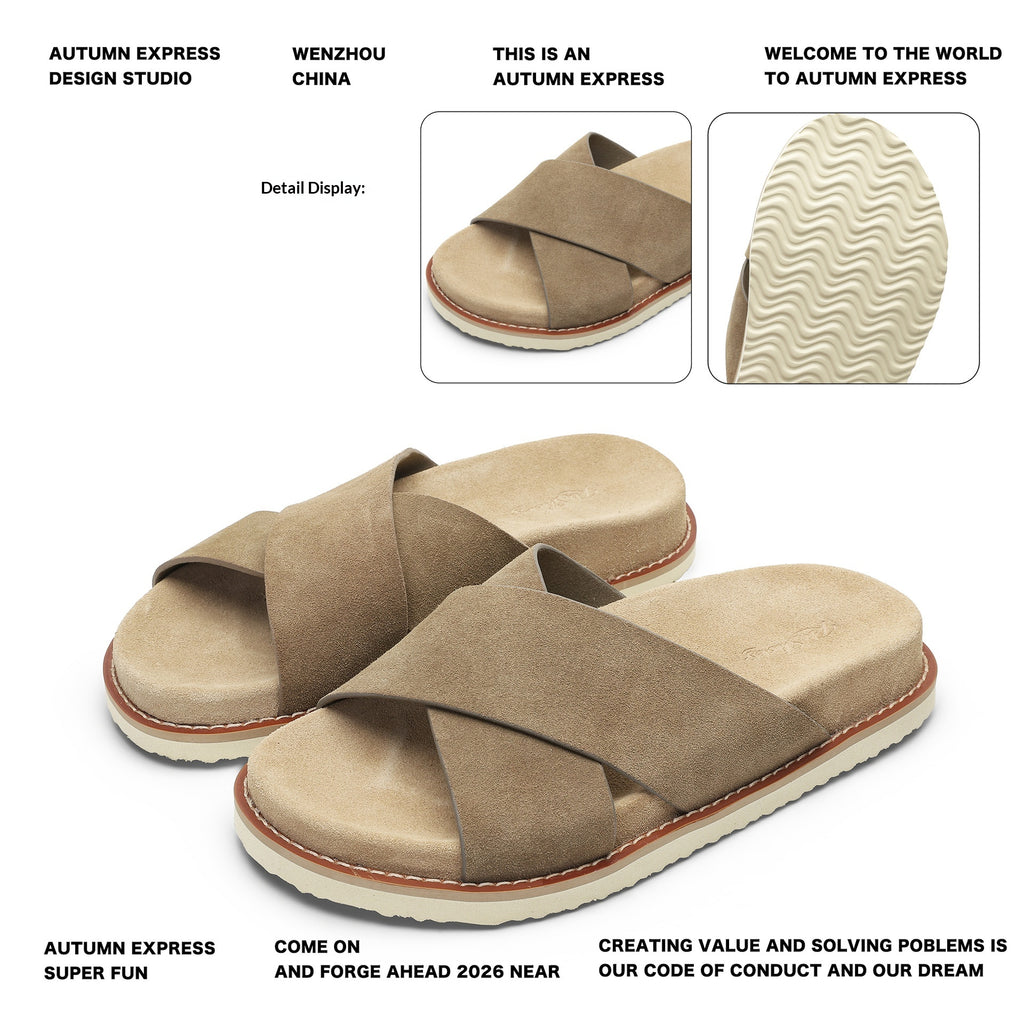 Glänzende Wildleder-Sommerschuhe für Herren