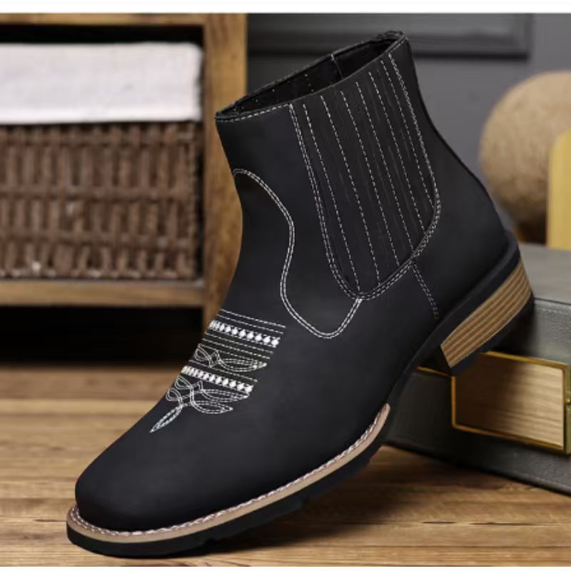 Bestickte knöchelhohe Martin Boots für Herren