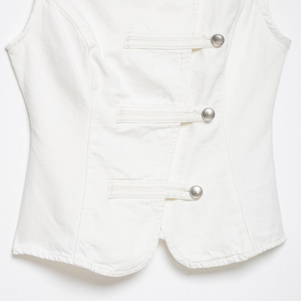 Ärmelloses Jeanshemd mit Knotenfront