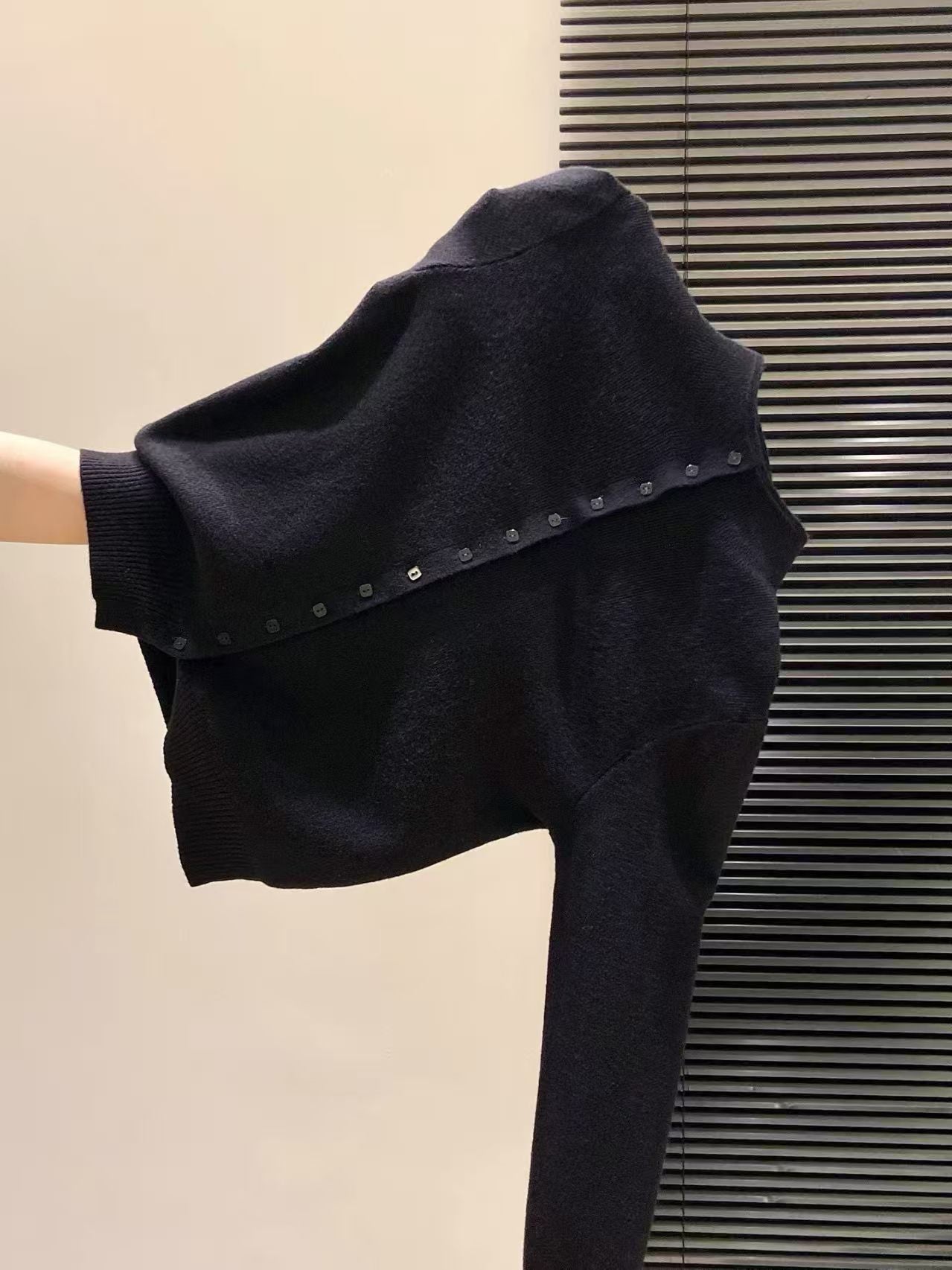 Strick-Cardigan mit Stehkragen
