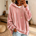 Samt-Hoodie mit Laternenärmeln