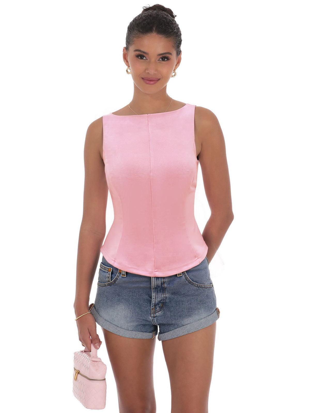 Damen Ärmelloses T-Shirt mit Rückenschnürung – Bild 4 | LuxeStyle