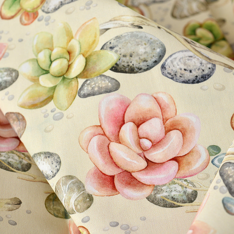 Dünner Baumwollstoff mit Pflanzen- und Blumenmuster – Bild 4 | LuxeStyle