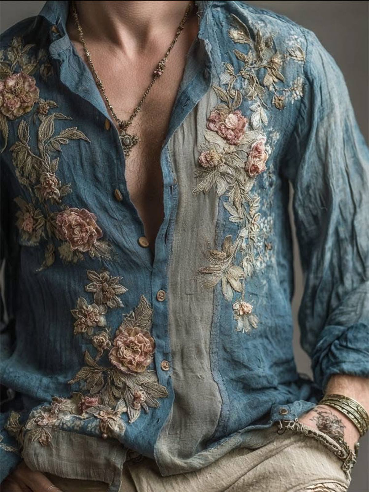 Blumenhemd langarm im Retro-Look für Herren – Bild 5 | LuxeStyle