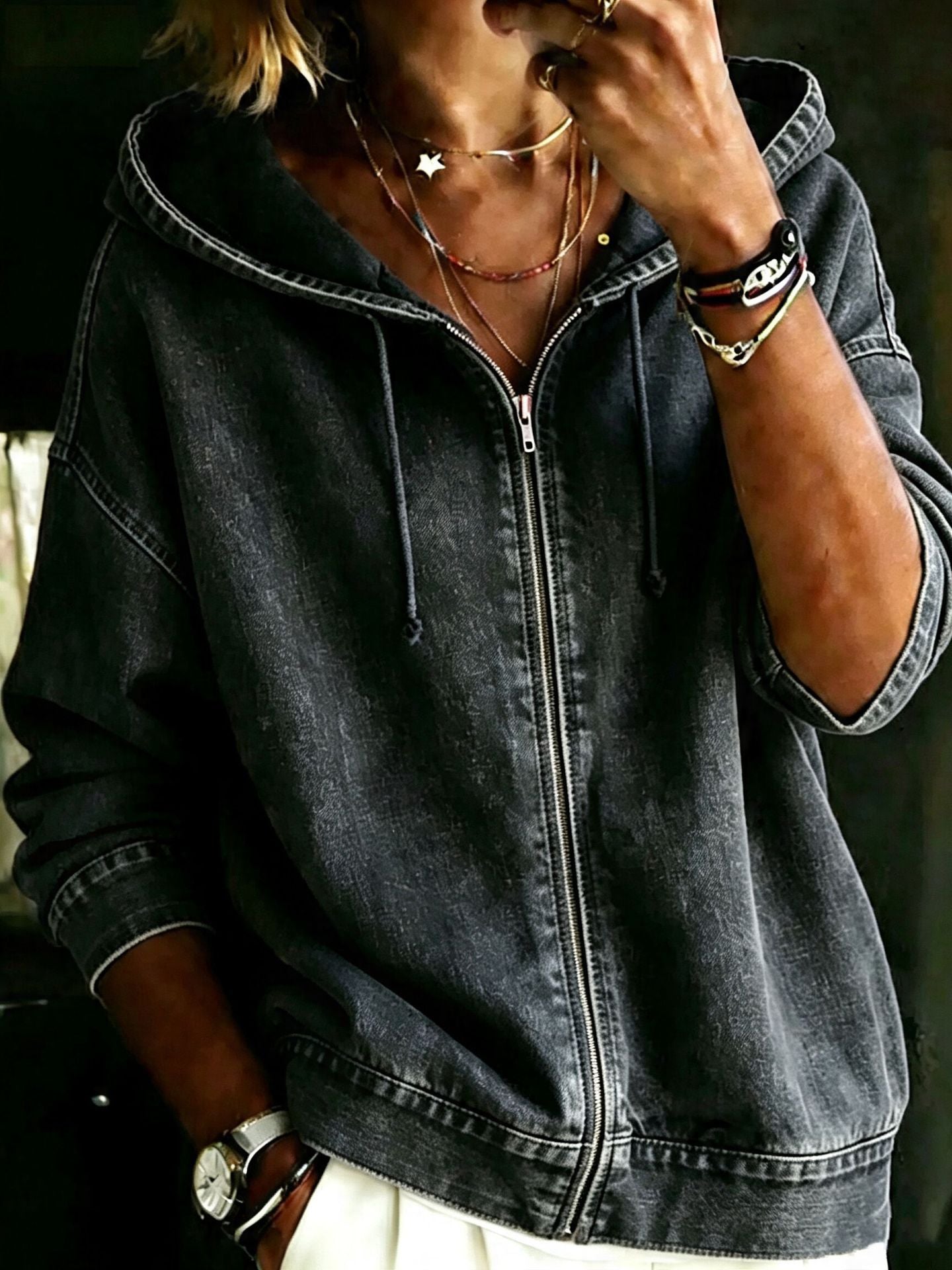 Lässiger Hoodie mit Reissverschluss