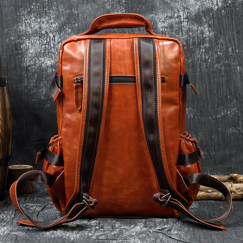 Rindsleder-Flip Schultertasche grosse Kapazität – Bild 4 | LuxeStyle