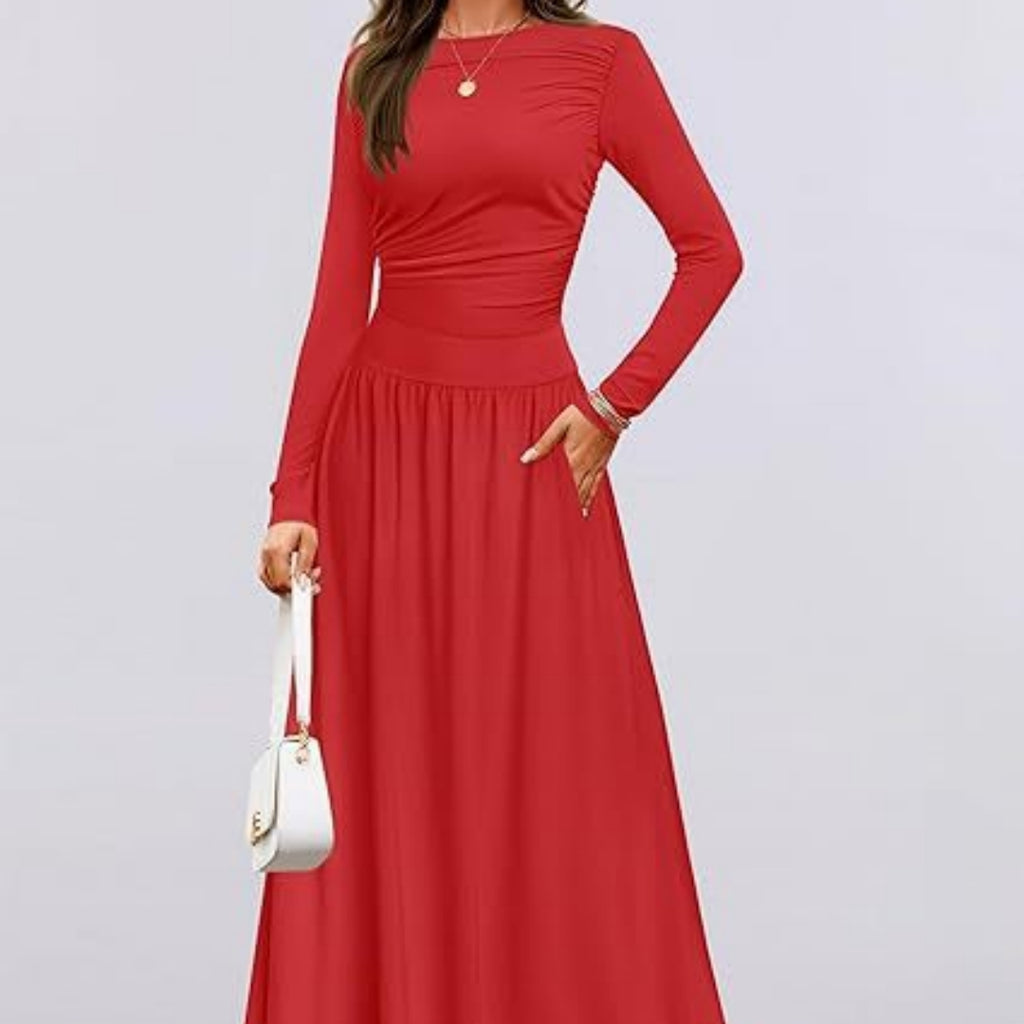 Langarm-Kleid mit Taschen