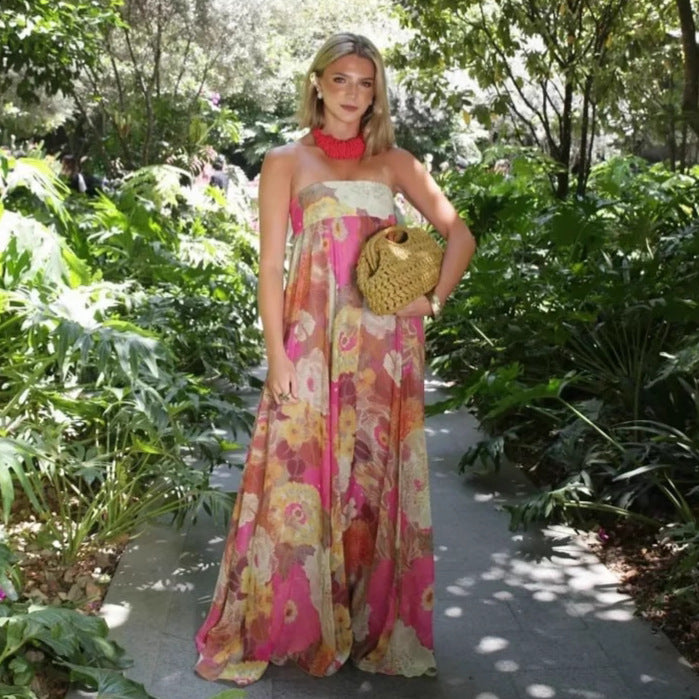 Ärmelloses Plisseekleid mit Blumenmuster – Bild 4 | LuxeStyle