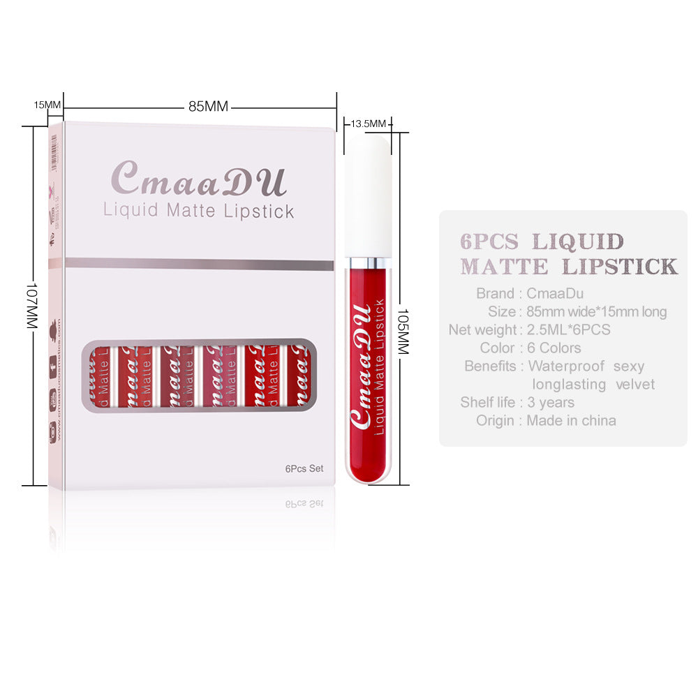 Liquid-Matte-Lippenstift · 6er-Set langanhaltend