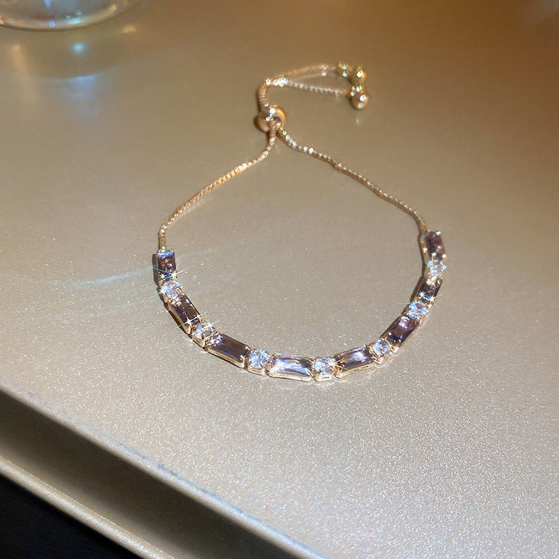 18K Goldgefüllte farbige ovale CZ-Anpassbare Armband
