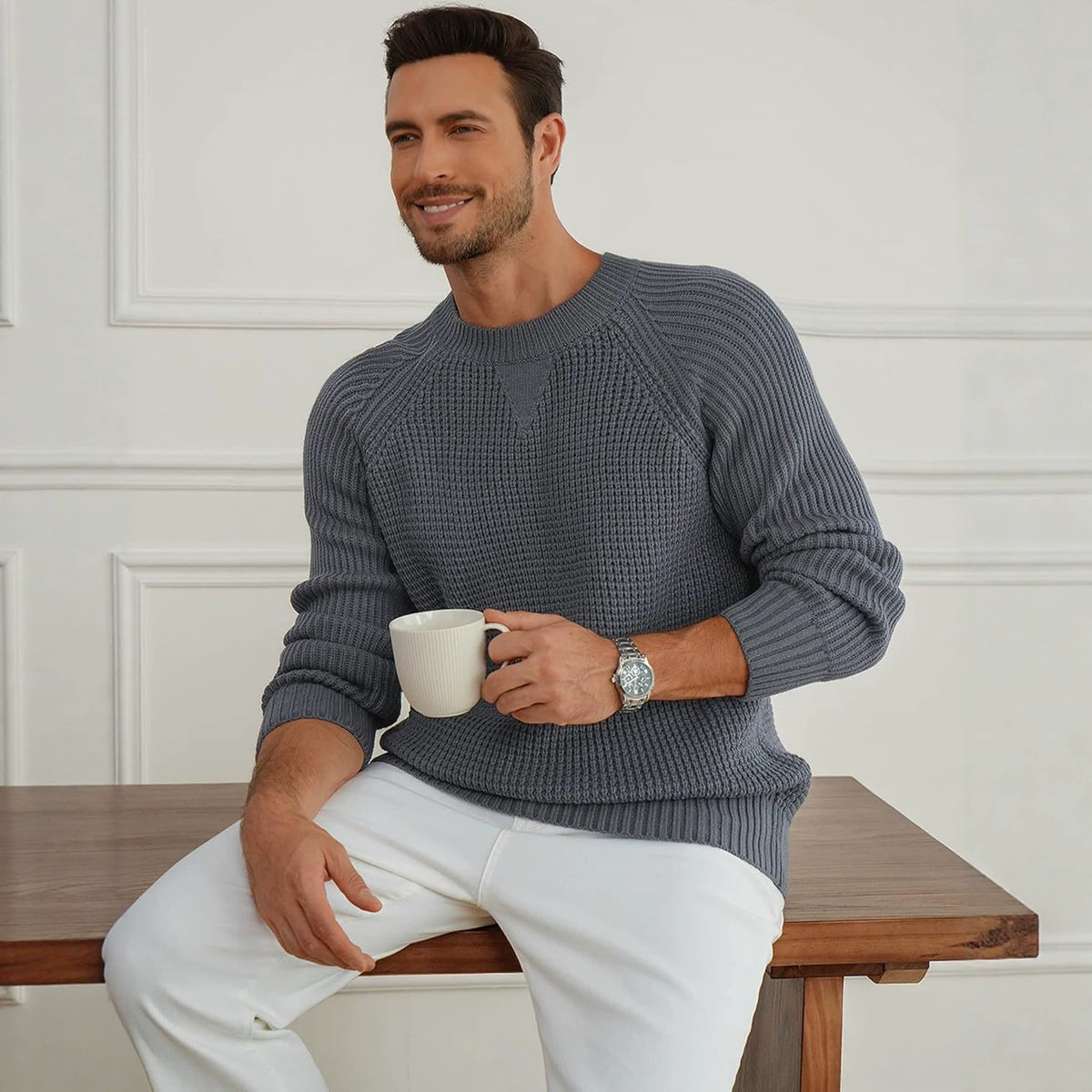Langarmpullover mit Rundhalsausschnitt – Bild 7 | LuxeStyle