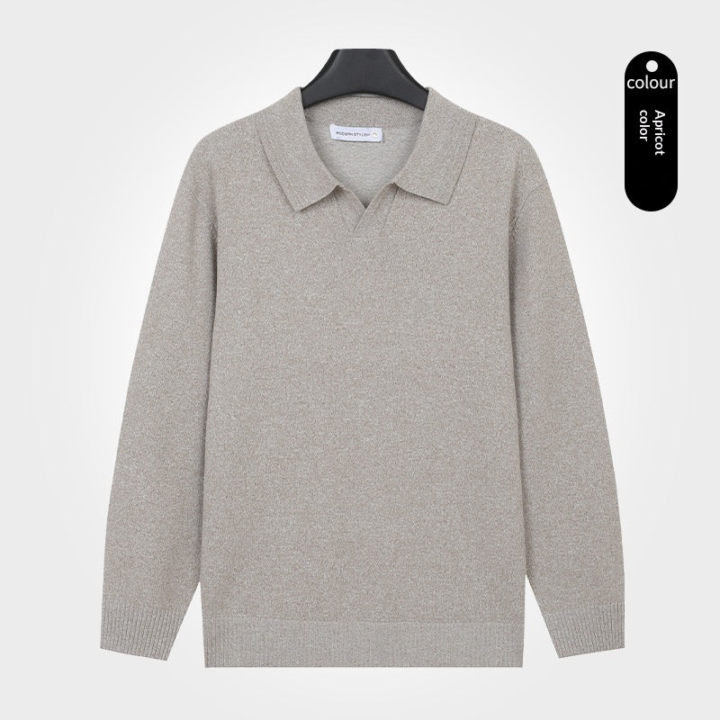 Herren V-Pullover aus Strick – Langarm
