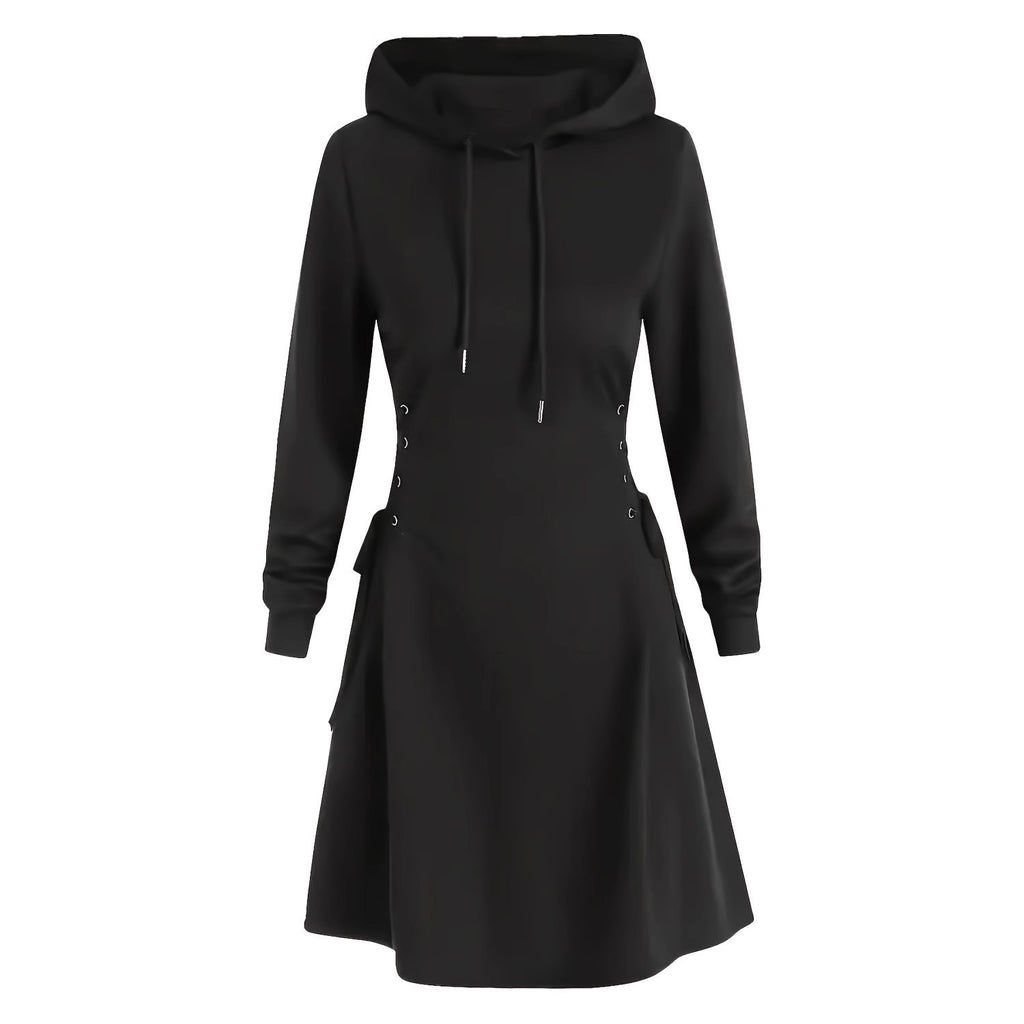 Kapuzenkleid mit langen Ärmeln