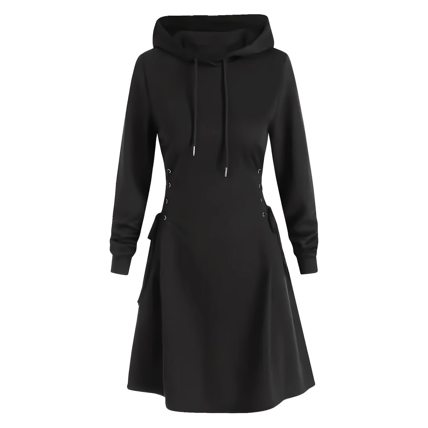 Kapuzenkleid mit langen Ärmeln