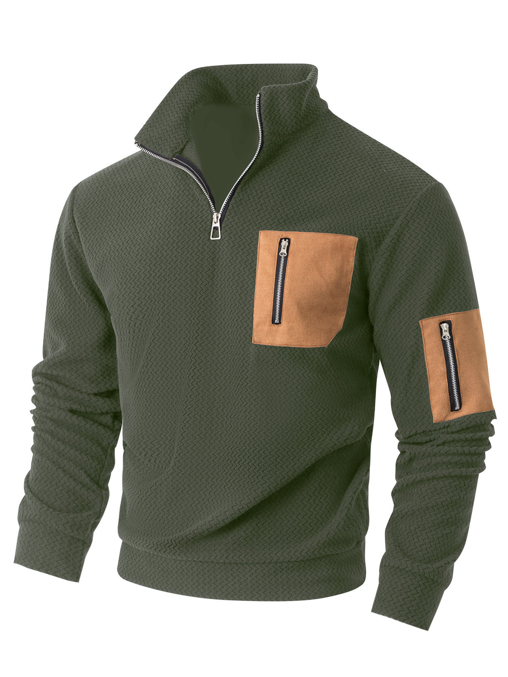 Herren Fleece-Hoodie mit Stehkragen und Reissverschluss – Bild 8 | LuxeStyle