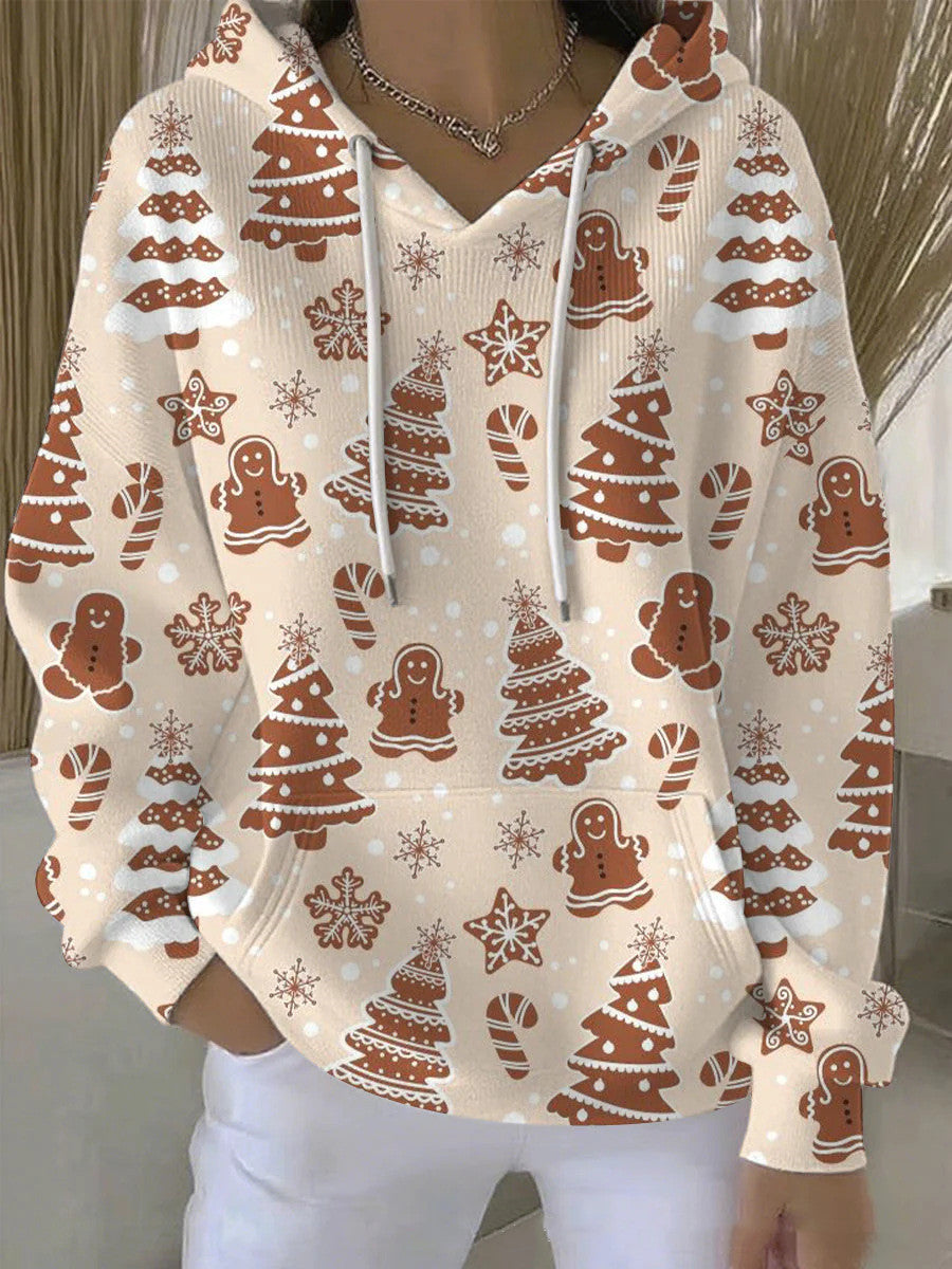 Christmas Hoodie mit Katzen-Print