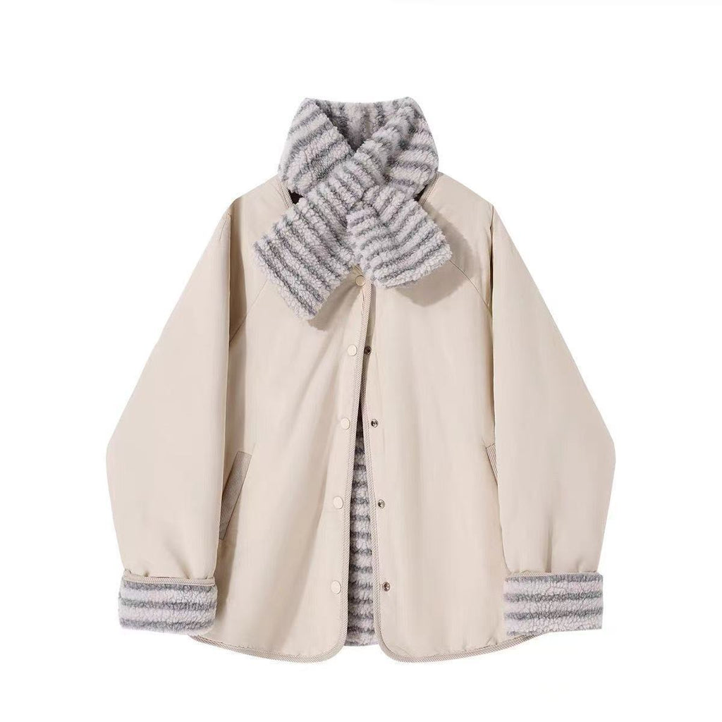 Koreanischer Strickmantel mit Fellkragen – Bild 6 | LuxeStyle