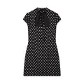 Kurzes Polka-Dot Kleid im Hepburn-Stil