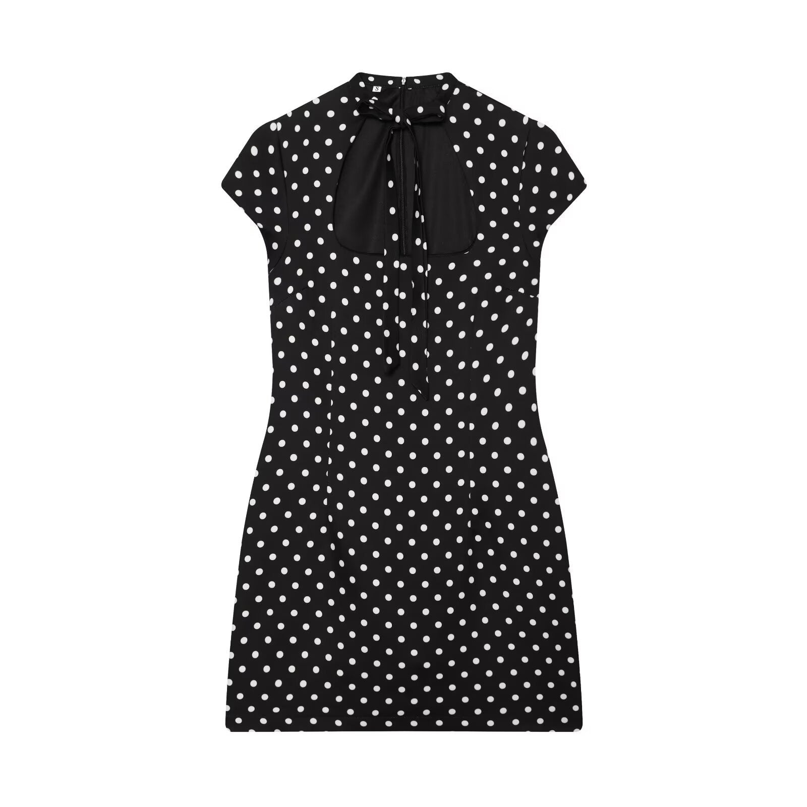 Kurzes Polka-Dot Kleid im Hepburn-Stil