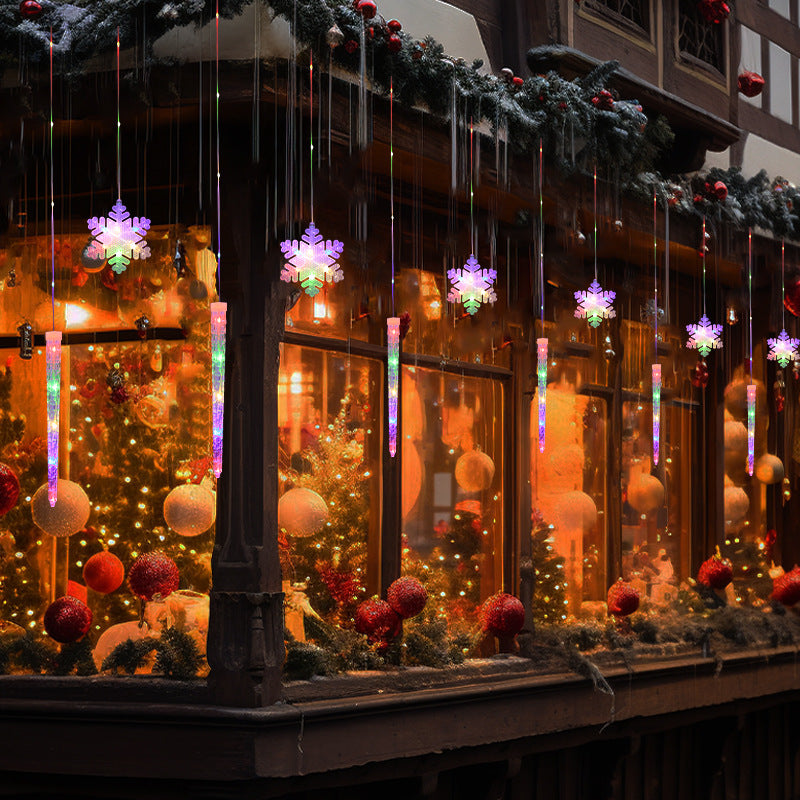 Weihnachtslichtkette mit Schneeflocken und Eiskristallen | LuxeStyle