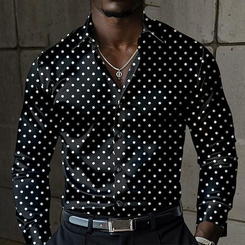 Lässiges 3D-Punktmuster Langarm-Shirt | LuxeStyle