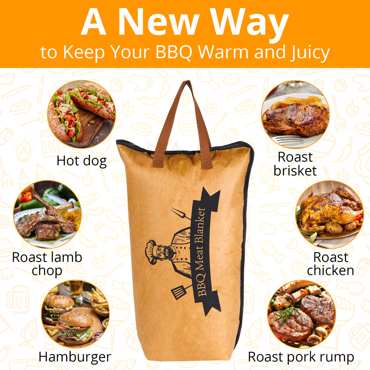 Tyvek Grillthermo-Tasche 23" (braun) – Bild 9 | LuxeStyle