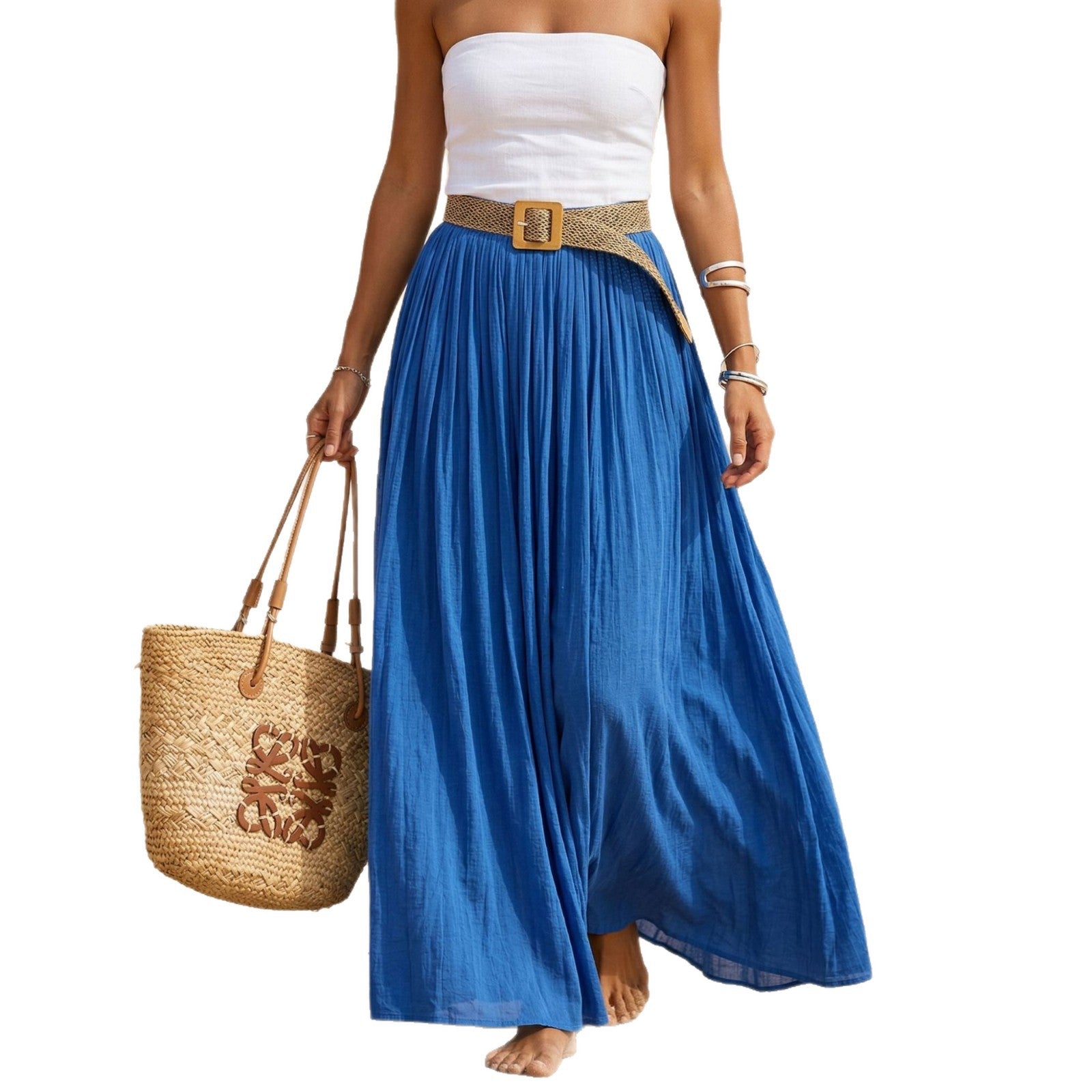 Maxi-Rock mit elastischem Bund für Urlaubs- & Strandlook