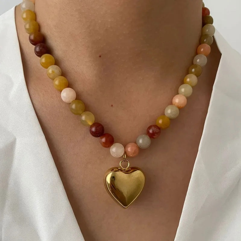 Herz-Anhänger-Halskette mit handgemachter Kette – Bild 2 | LuxeStyle