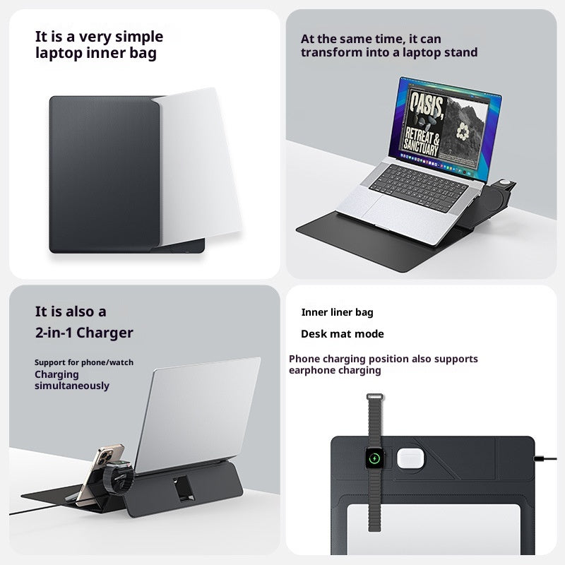 3-in-1 Laptop Sleeve mit Wireless Charger