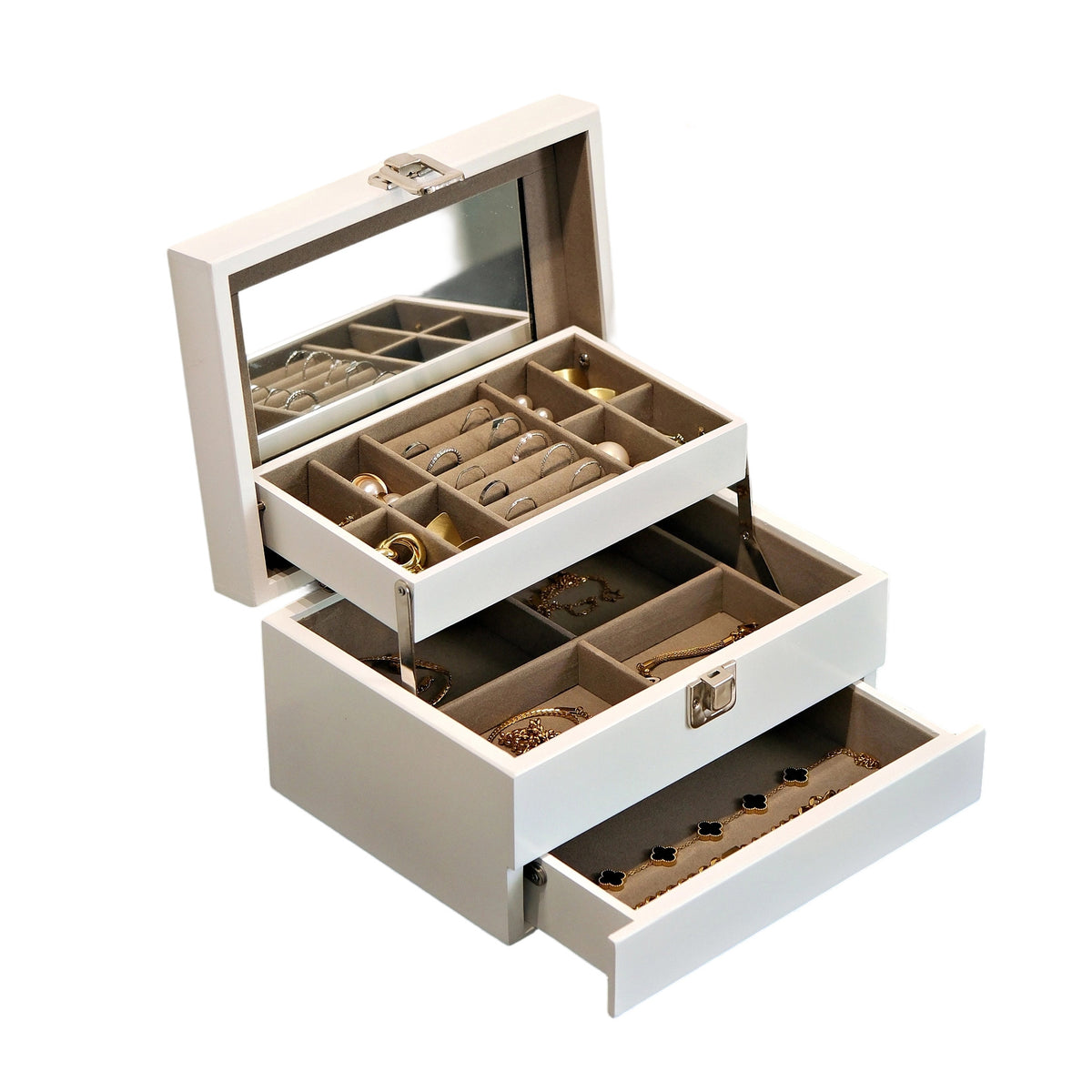 Schmuckbox aus Massivholz mit viel Platz – Bild 4 | LuxeStyle