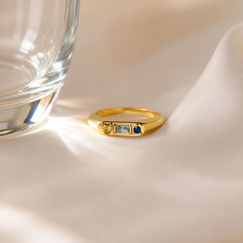 Geometrischer Geburtsstein-Ring – Bild 3 | LuxeStyle
