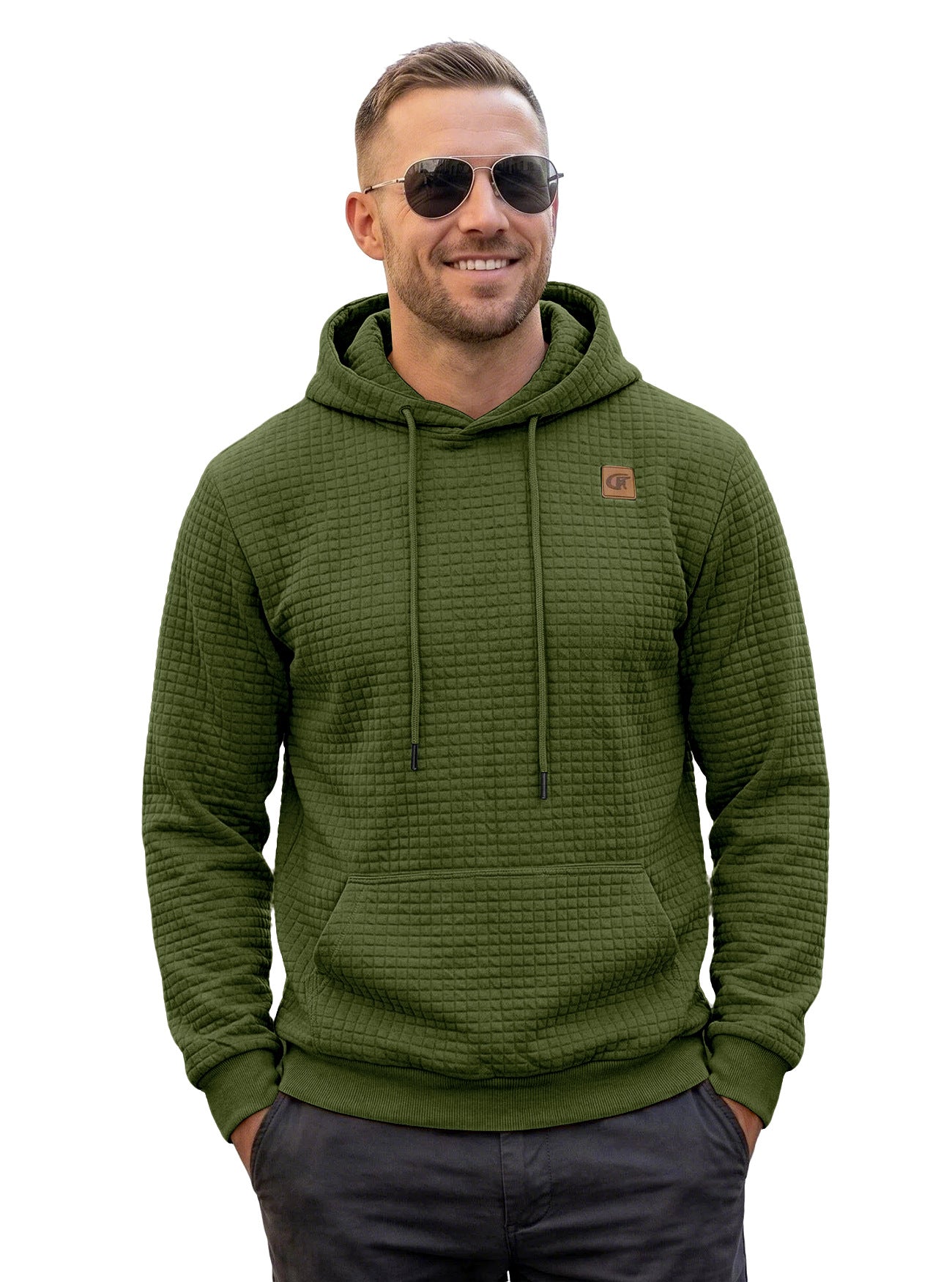 Elastisches Jacquard Kapuzen-Sweatshirt für Herren