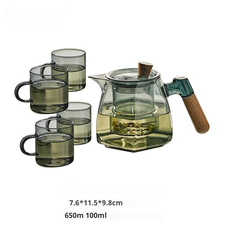 Teekannen-Set aus hitzebeständigem Glas