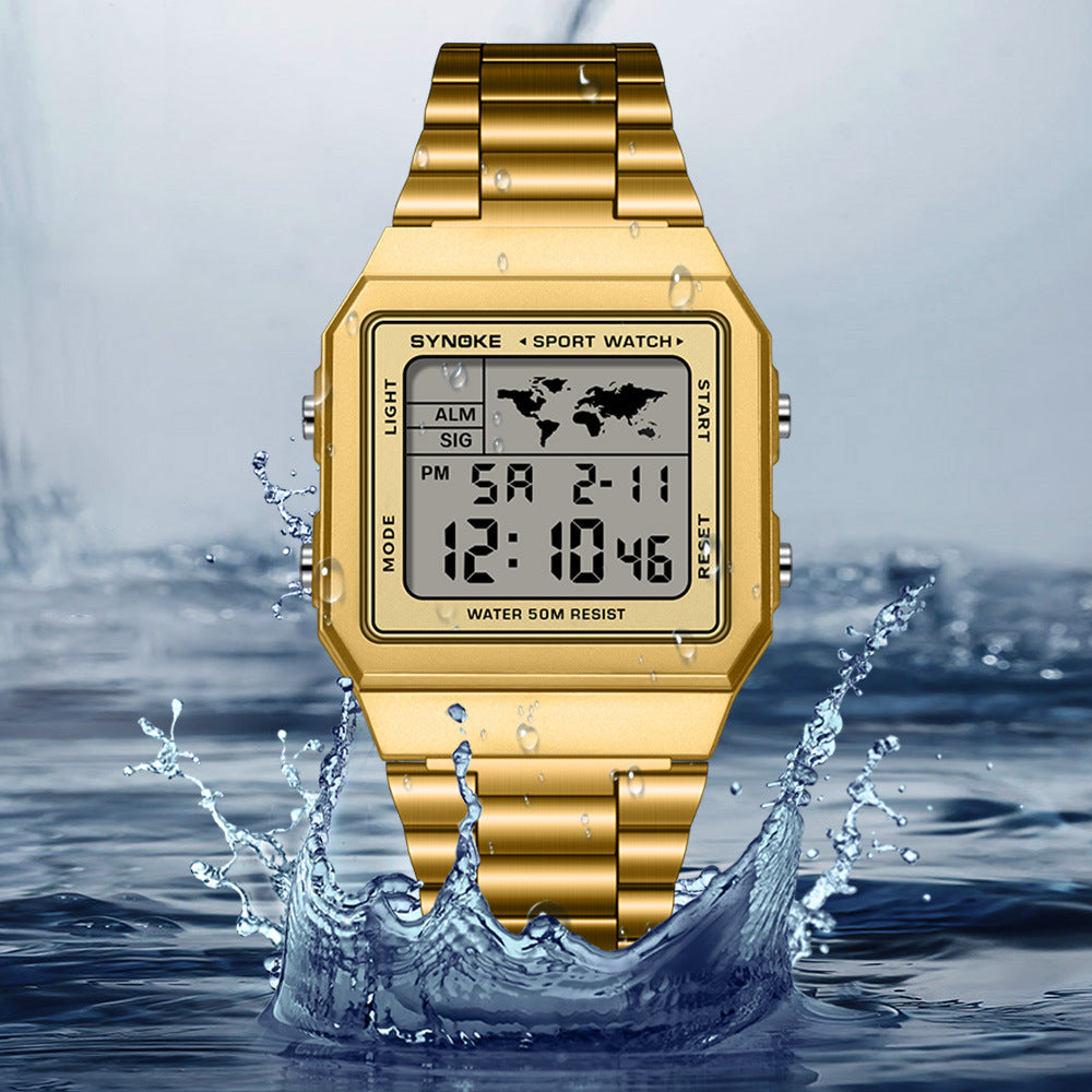 Klassik-Retro wasserdichte Multifunktion Sport-Digitaluhr