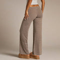 Gestreifte Freizeithose mit weitem Bein – Bild 1 | LuxeStyle