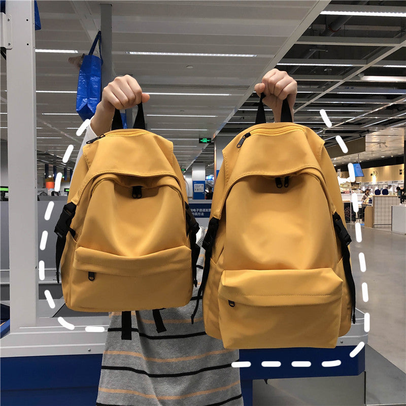 Einfarbiger Nylon-Rucksack mit 3‑D‑Tasche – Bild 4 | LuxeStyle