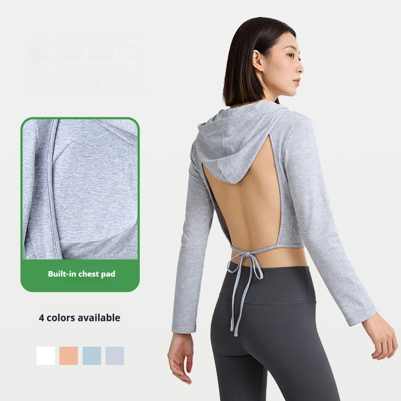 Cropped Hoodie mit integrierten Brustpolstern