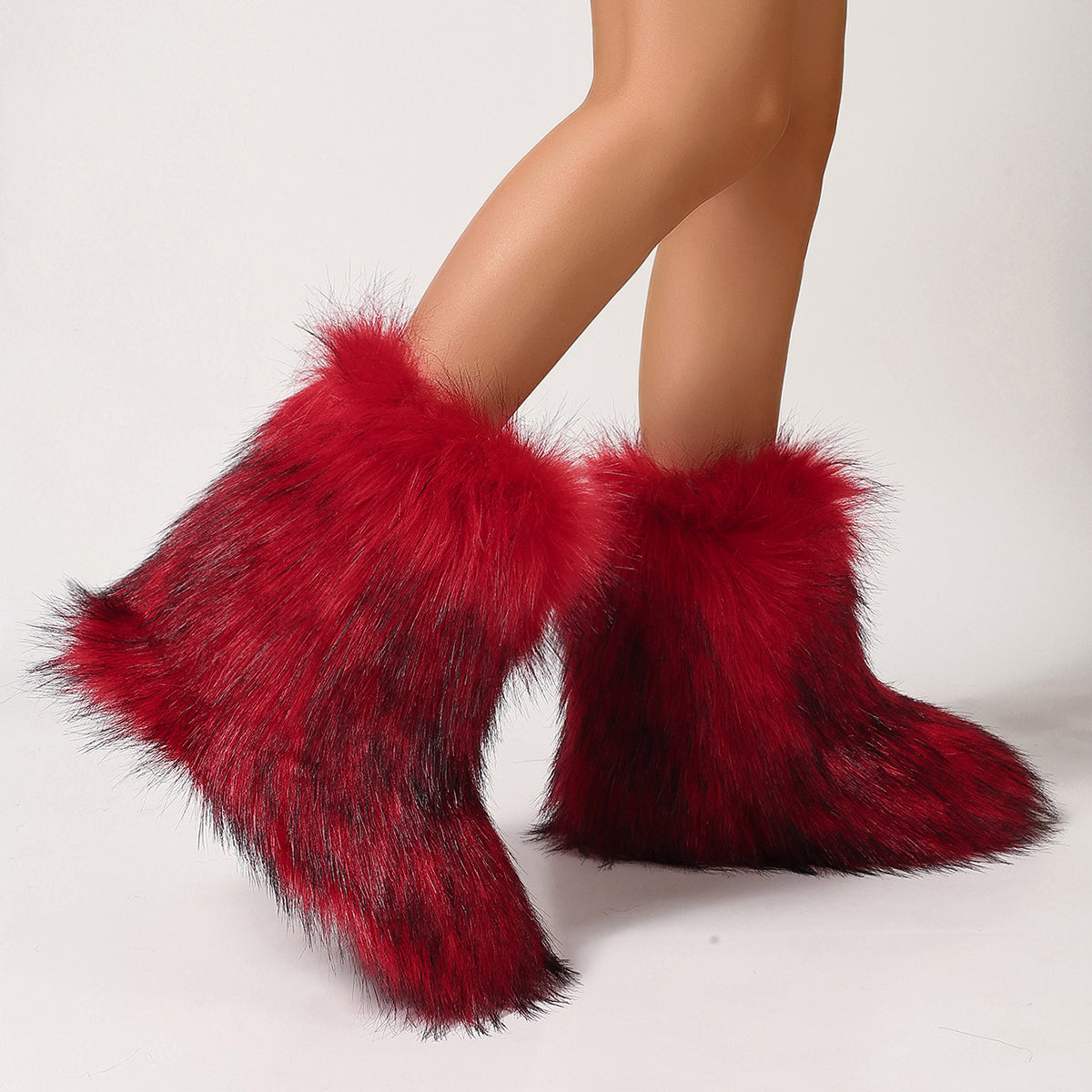 Winter Mid-Calf Stiefel aus Faux Fell