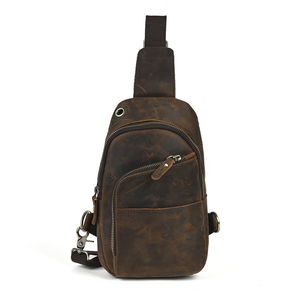 Retro Crossbody Bag aus echtem Leder für Herren
