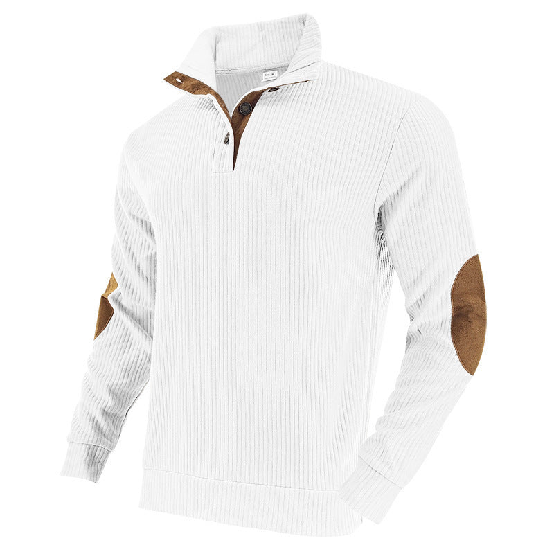 Jacquard Rippstrick Stehkragen Langarmshirt Herren – Bild 6 | LuxeStyle