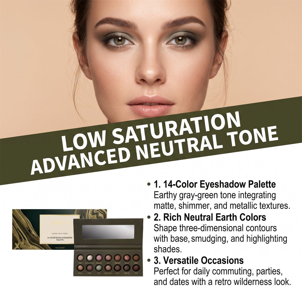 14‑Farben‑Palette Erde‑Olive Augenstift – Bild 4 | LuxeStyle