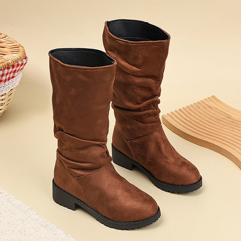 Kinder-Hightop-Stiefel mit Samtbesatz | LuxeStyle