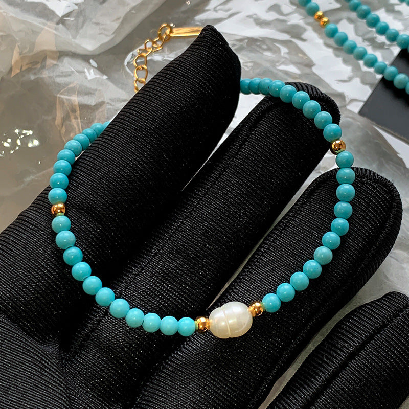 Perlen- & Türkis-Armband/Halskette | LuxeStyle