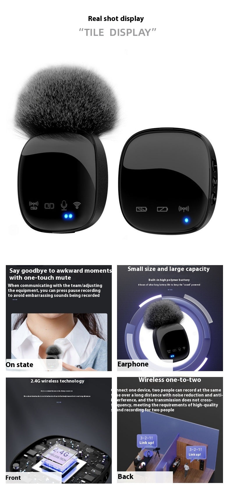 Kabelloses Bluetooth Mikrofon mit Halleffekt