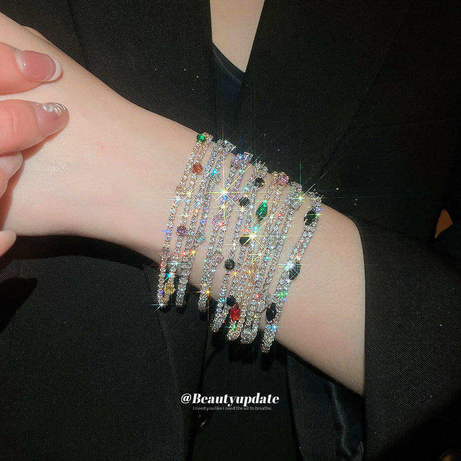 Vergoldetes Zirkon-Armband, doppellagig – Ansicht 2