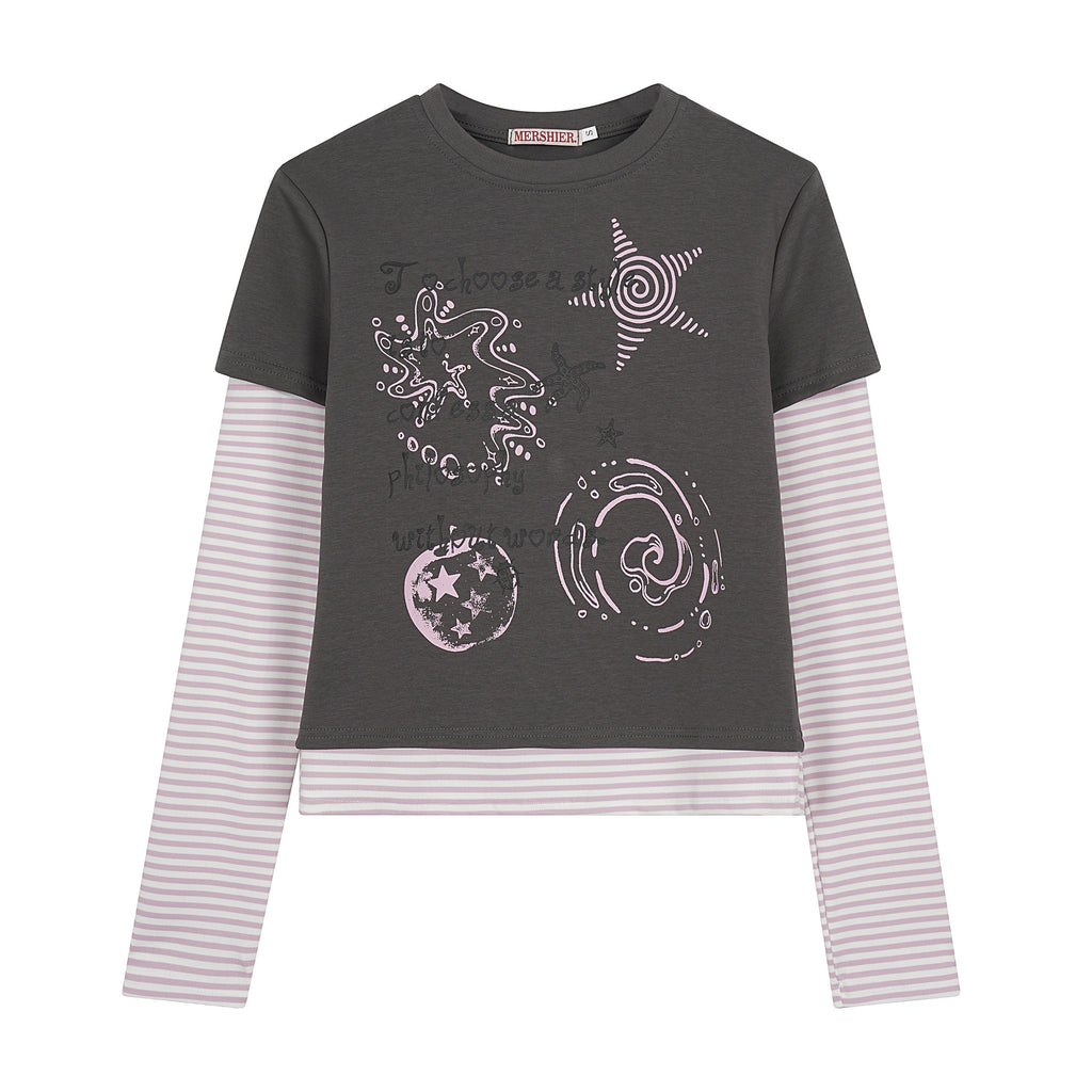 Gestreiftes Langarm-T-Shirt