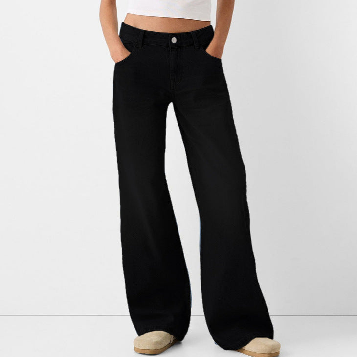 Weite Damenjeans in Uni-Farben
